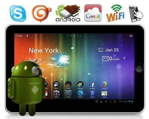 New Google Android 4.0 PAD with Camera~Tablet PC~ 3G~WIFI~LAN~Silver