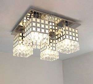*LOCAL STOCK* New Modern Contemporary Cube Elegant Ceiling Crystal Chandelier Light - Pendant Lamp