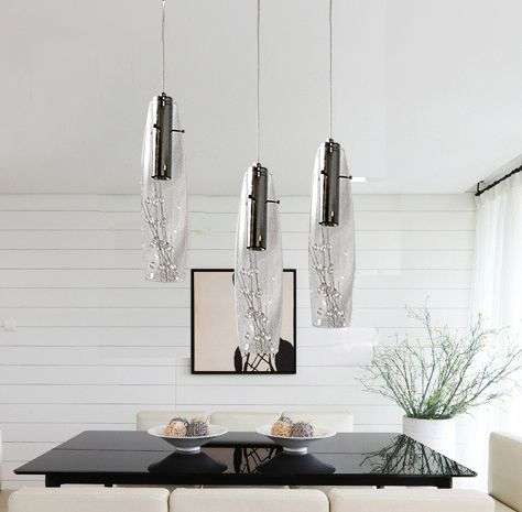 -LOCAL STOCK- New Modern Glass w/ Crystals Ceiling Light Pendant Lamp Chandelier x 3 lights