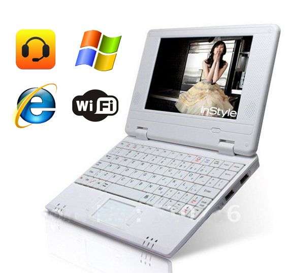 7 INCH Mini Laptop Netbook Computer Notebook WIFI WindowsCE~White