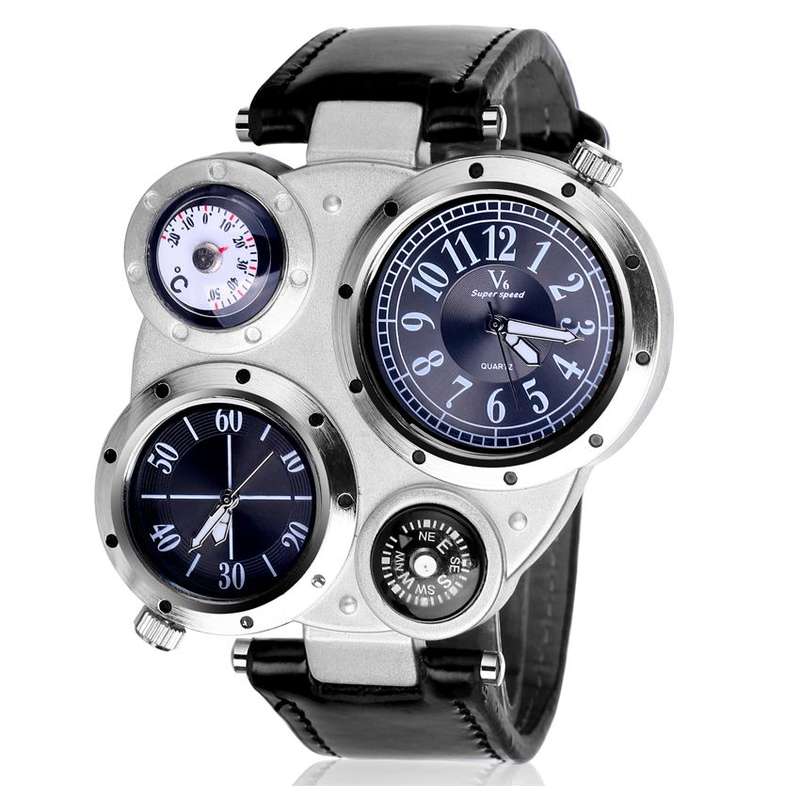 *LOCAL STOCK* Fashion Army Quartz Analog Fashion Mens leather Strap V6 Sport Wrist watch