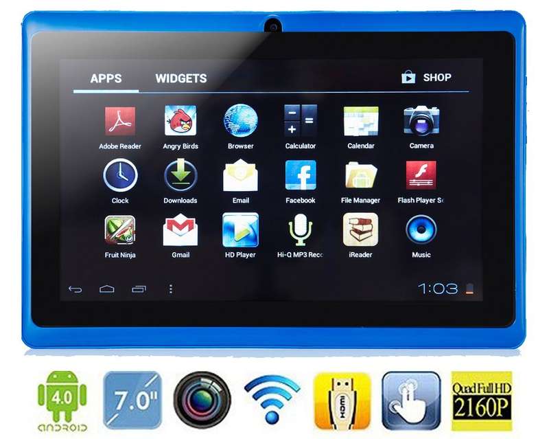 Amazing Tablet - 7 Inch Android 4.0 - 512MB RAM - 4GB built-in memor~Color BLUE