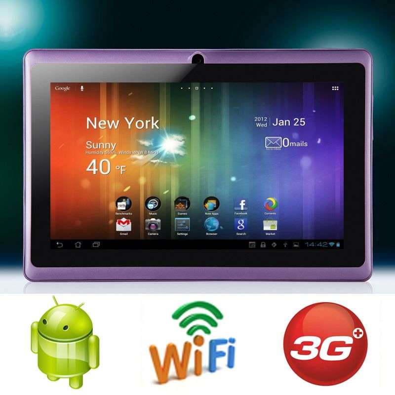 -LOCAL STOCK- Dual Camera *PURPLE* - 7 Inch Android 4.0 - 512MB RAM - 4GB built-in memory- 3G - WIFI