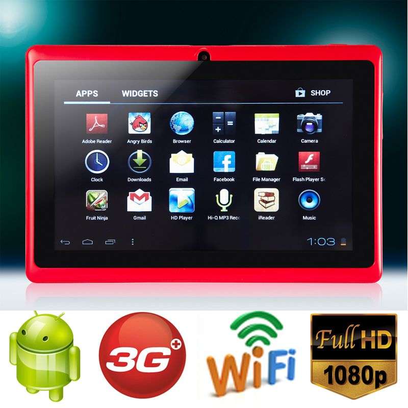 *LOCAL STOCK*RED* 7 Inch Android 4.0 Tablet PC-3G-WIFI-Capacitive
