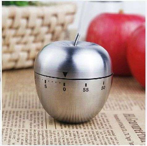 *LOCAL STOCK* New Stainless Steel Apple Shape Home Kitchen Cooking Timer 60 Minutes ~ Novelty Gift