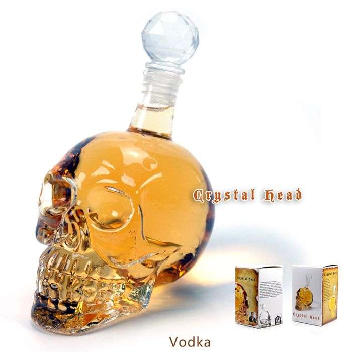 *LOCAL STOCK* Crystal Head Skull Bone Vodka Whiskey Glass Bottle Decanter Cup Home Bar 350ML