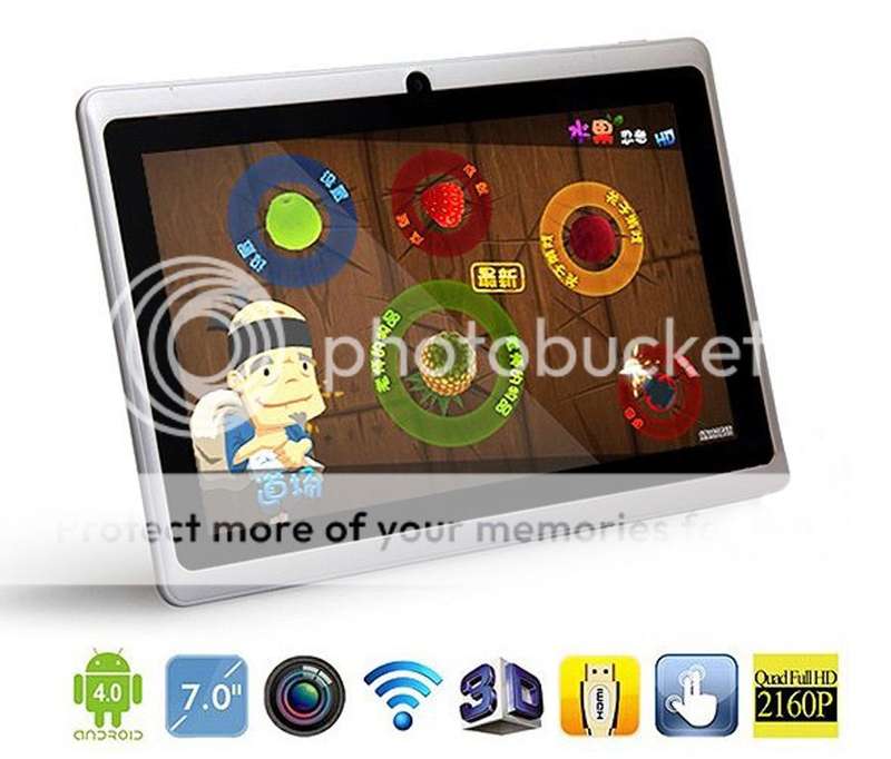 Amazing Tablet - 7 Inch Android 4.0 - 512MB RAM - 4GB built-in memor~Color WHITE