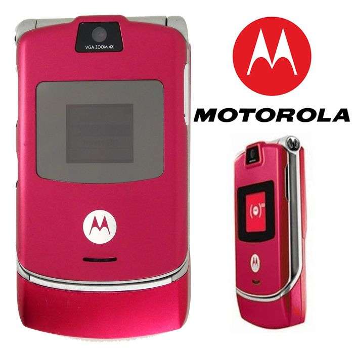 Clearance Sale !!! GENUINE Motorola RAZR V3,UNLOCKED Cellphone~Color Rose Red