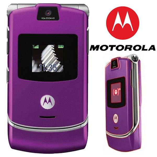 Clearance Sale !!! GENUINE Motorola RAZR V3,UNLOCKED Cellphone~Color Purple