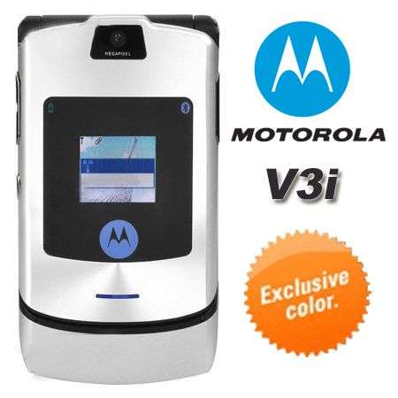 Exclusive Color !!! GENUINE Motorola RAZR V3i ,UNLOCKED Cellphone~Color Silver