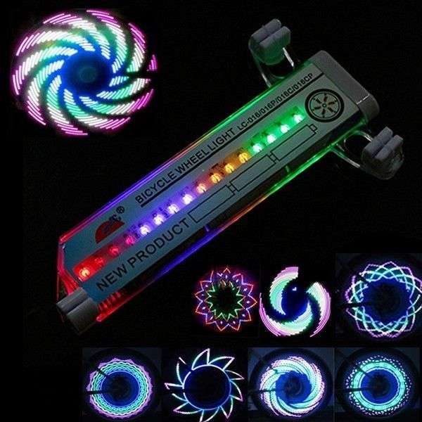 *LOCAL STOCK* Waterproof 16 LED Colorful Bicycle Bike Cycling 32-pattern Wheel Spoke Light