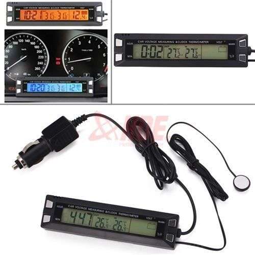*LOCAL STOCK* Car Auto LCD Digital Clock Thermometer Temperature Voltage Meter Monitor