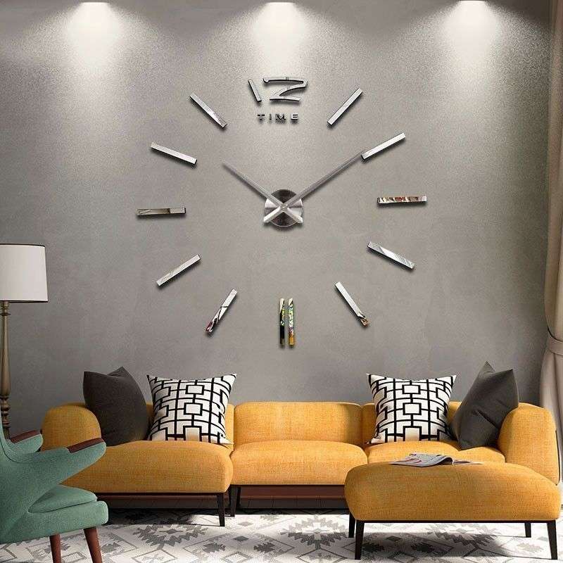*LOCAL STOCK* Large 3D Home Living Room Decor DIY Wall Clock Time Modern Gift Mirror Design