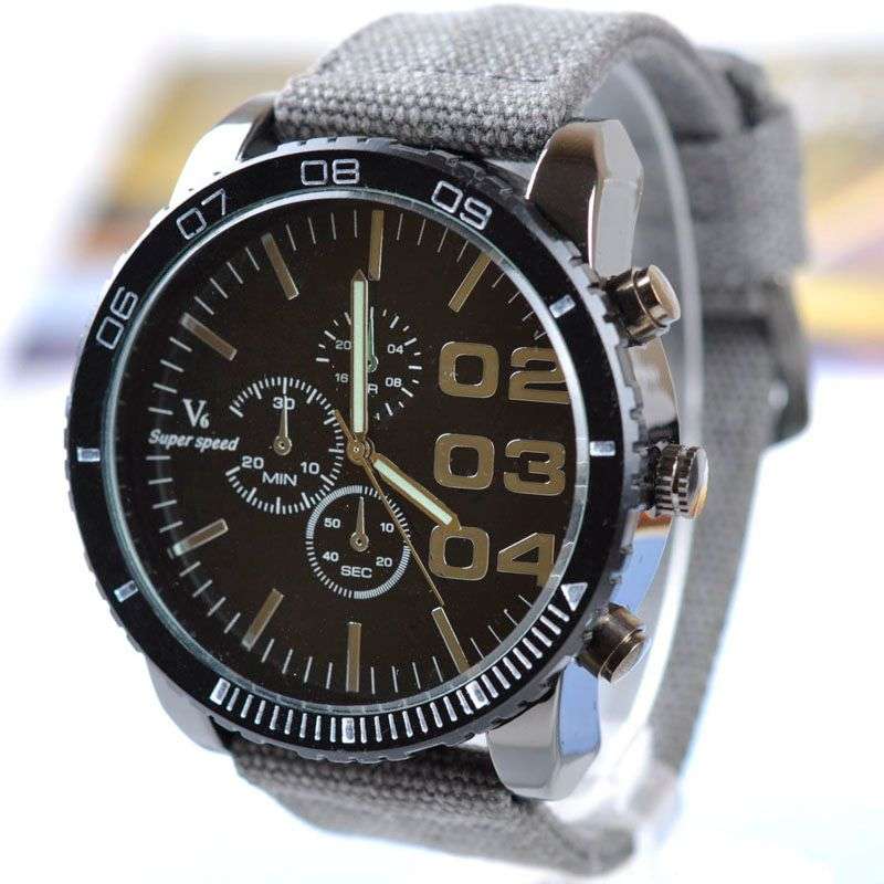 *LOCAL STOCK* Military Quartz Analog Fashion Mens V6 Sport Large Numbers Wristwatch