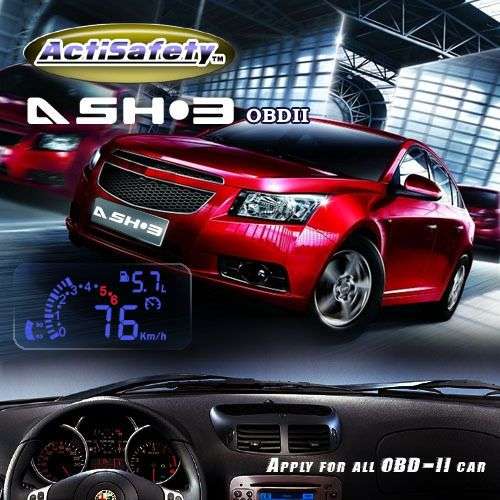 -LOCAL STOCK- ActiSafety III OBD-II HUD UNIVERSAL SPEED HEAD UP DISPLAY (MPH/KMH)