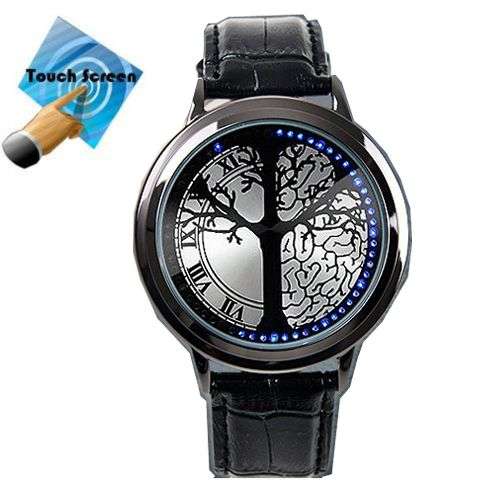 *LOCAL STOCK* Fashion Touchscreen Blue LED Tree Of Life Luxury Quartz Wrist Watch