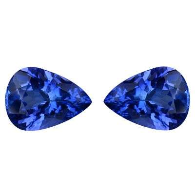 1.47CT SENSATIONAL PEAR CUT PURPLE BLUE PAIR TANZANITE