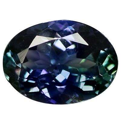 1.52Ct TOP NATURAL OVAL GREEN BLUE AAA TANZANITE
