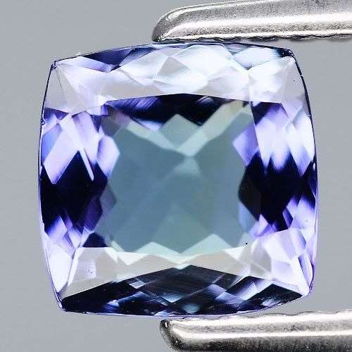 1.13ct- STUNNING RARE Cushion Cut Purple Blue TANZANITE