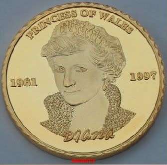 *** Lady Diana gold Plated Coin ***