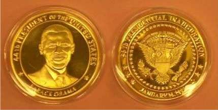 BARACK OBAMA SEAL OF 44th U.S PRESIDENT 24k GOLD COIN