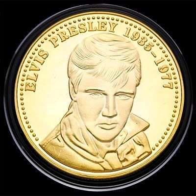 ELVIS PRESLEY "THE KING OF 'N' ROLL" 24KT GOLD COIN*