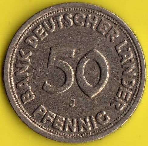 *** 1949  50 PFENNIG COIN ***                    SUN366