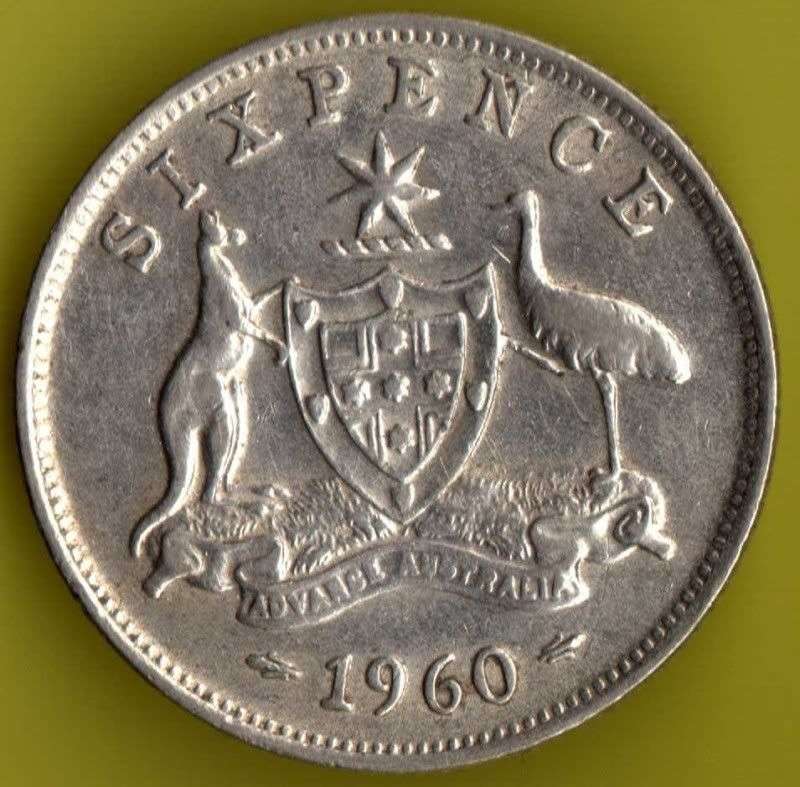 1960 Australian Six Pence                                        SUN384
