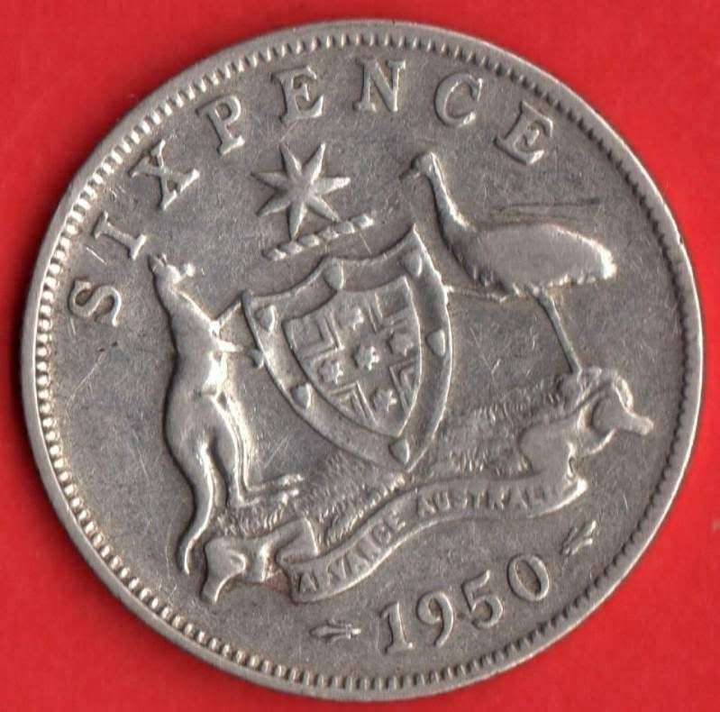 1950 Australian Six Pence                                        SUN385