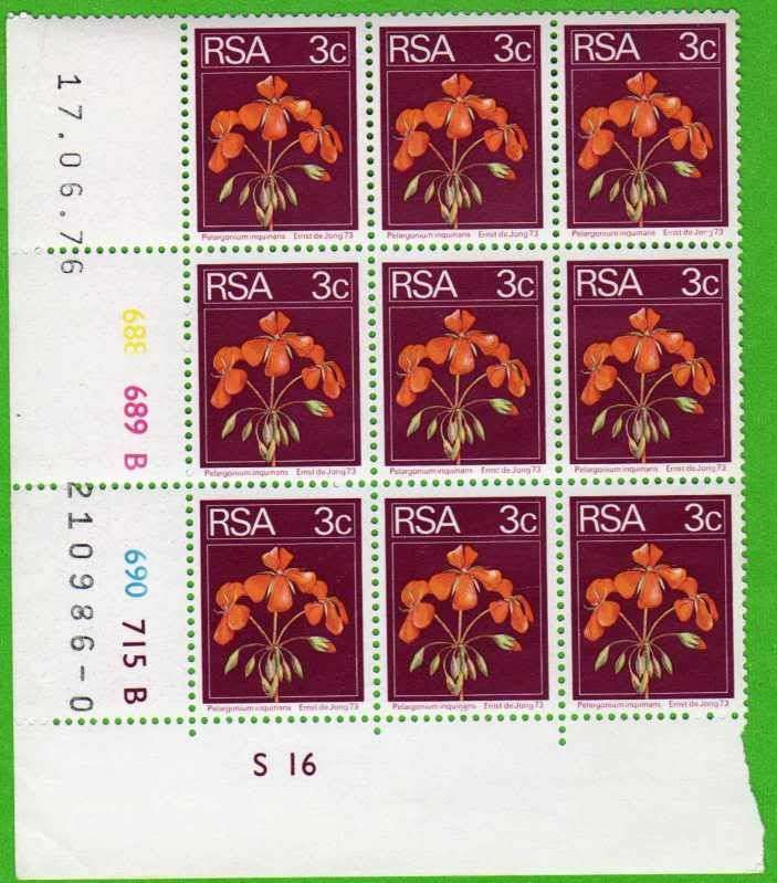 R.S.A.-MNH BLOCK OF NINE