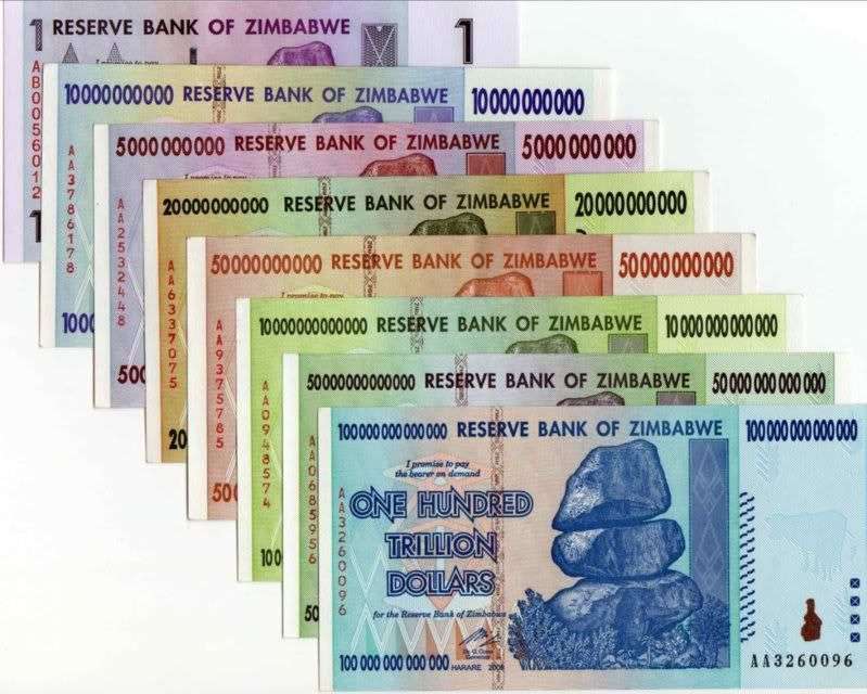 $$$ WOW  $$$  Zimbabwe  8 Notes Set
