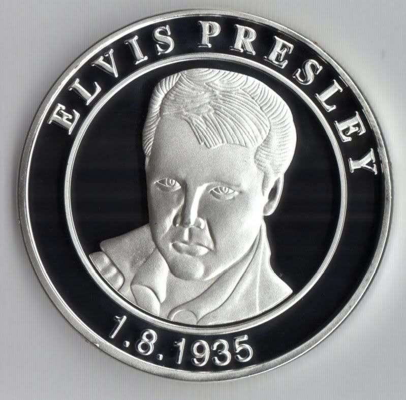 ELVIS PRESLEY SILVER PLATED COMMEMORATIVE COIN~THE KING