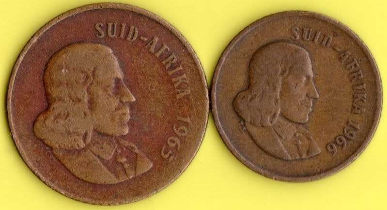 1965 2c AND 1966 1c ARFIKAANS SUN435