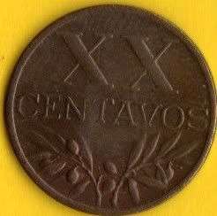 Portugal XX Centavos Coin 1959                                                    SUN222