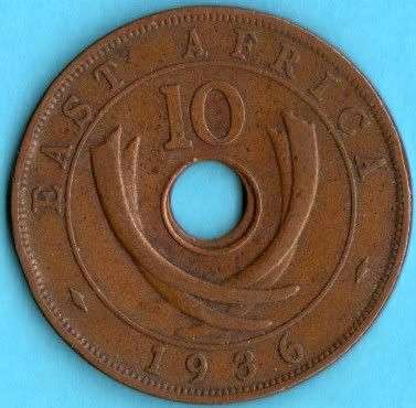 1936 EAST AFRICA TEN CENT                       SUN268