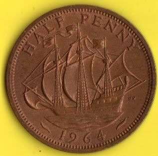 1964 BRITISH HALF PENNY                                        SUN305