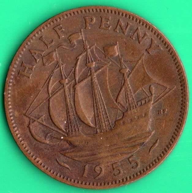 1955 BRITISH HALF PENNY                                        SUN319