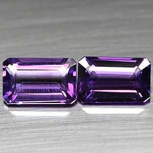 Beautiful  8.37Cts  Top Purple Octogon Cut Amethyst Pair - Exact Photos!