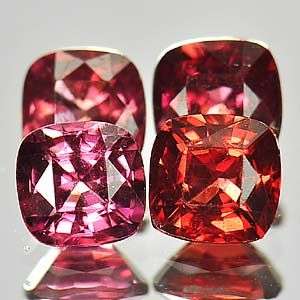 2.92Cts( 4Pcs) Natural  Cushion Cut  Rhodolite Garnet LOT! - Stunning lot