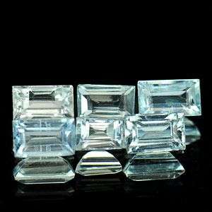 1.46 Cts(6Pcs) Natural Baguette Cut Aquamarine Lot- STUNNING