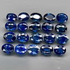 Stunning! 3.77Cts.** 20Pcs** Natural Oval Cut Blue Sapphire Lot