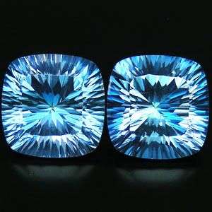 Stunning 25.95ct Square Cut Blue Mystic Topaz pair - A must have !