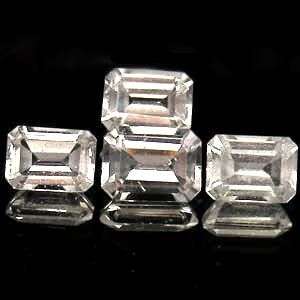 AAA 5.03 Cts.**( 4 Pcs)** Octogon Cut Natural  White Topaz LOT! - A must have