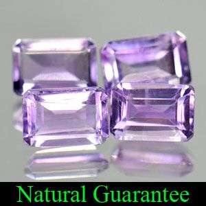 Gorgeous 2.28Cts (4Pcs) Top Purple Octogon Cut Amethyst LOT - Exact Photos!