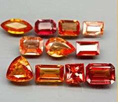 5.90Cts(11Pcs) Natural Orange / Yellow Sapphire Mixed Cut LOT! - STUNNING