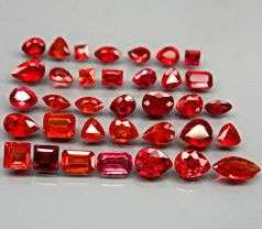 6.49Cts(35Pcs) Natural Orange / Red Sapphire Mixed Cut LOT! - STUNNING