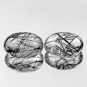 1.87Cts  White with Black needles Rutile Quartz Pair- Stunning!!