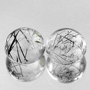 1.94Cts  White with Black needles Rutile Quartz Pair- Beautiful !!