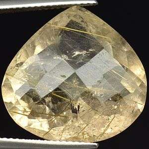 UNIQUE! 20.02Ct  White Rutile Quartz Pear Cut  - Don't miss out  !