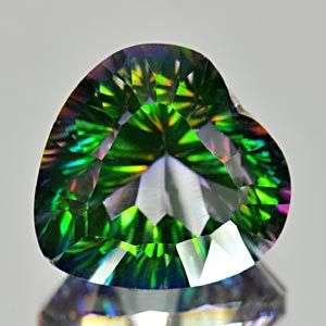SUPERB! 13.54Cts Heart Cut Natural Mystic Green Topaz- A must have